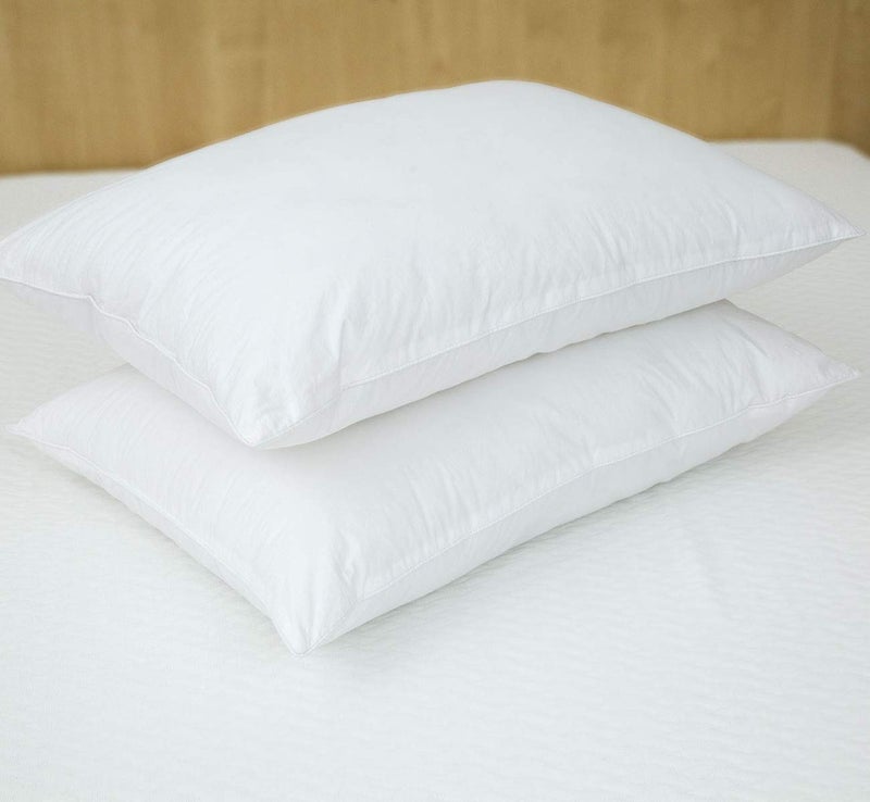 JA COMFORTS Duck Feather Down Bed Pillows for Sleeping(2 Packs)-Queen(20INÃ—30IN),High Filling Weight,600 Thread Count,Double-Layer Downproof Fabric Design,10% Duck Down,Cotton Cover,White - Image 5